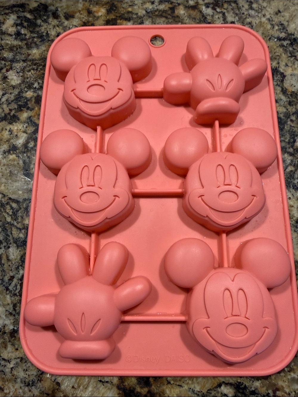 Disney Coral Pink Mickey Mouse Silicone Mold Tray